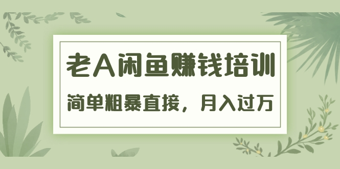 《老A闲鱼赚钱培训》简单粗暴直接，月入过万真正的闲鱼战术实课（51节课）-天天项目库