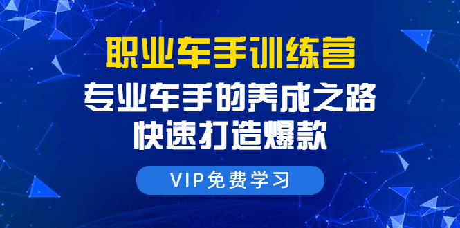 职业车手训练营：专业车手的养成之路，快速打造爆款（8节-无水印直播课）-天天项目库