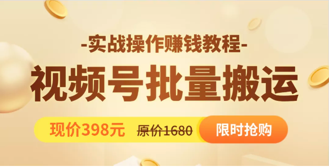 视频号批量运营实战教程，让你一天创作100个高质量视频，日引5W+流量-天天项目库