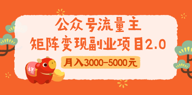 公众号流量主矩阵变现副业项目2.0，新手零粉丝稍微小打小闹月入3000-5000元-天天项目库