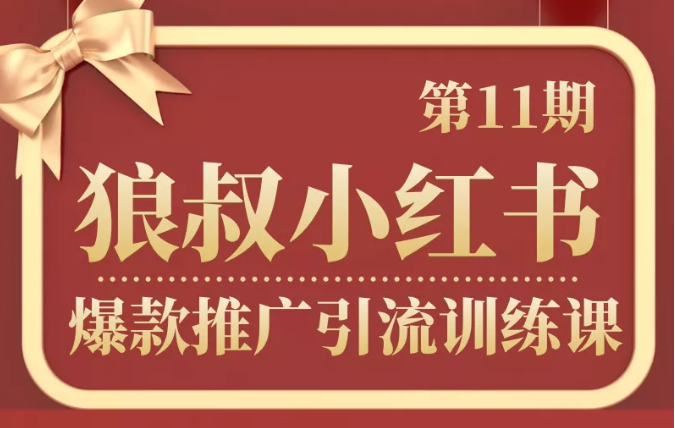 狼叔小红书爆款推广引流训练课第11期，手把手带你玩转小红书-天天项目库