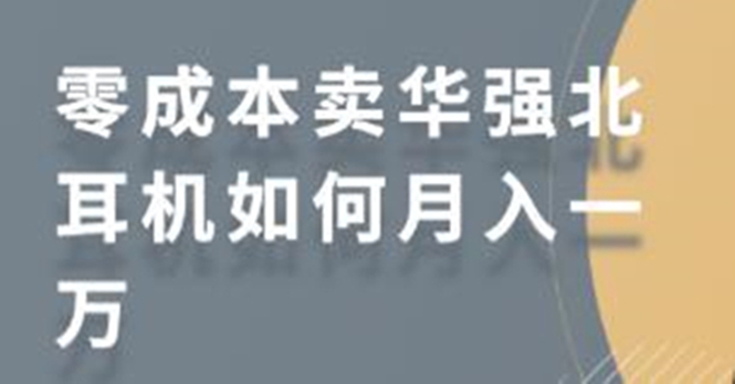 零成本卖华强北耳机如何月入10000+，教你在小红书上卖华强北耳机-天天项目库