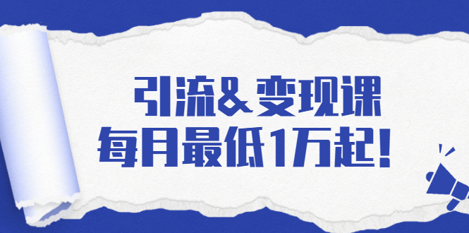 引流&变现课：分享一整套流量方法以及各个渠道收入，每月最低1万起！-天天项目库