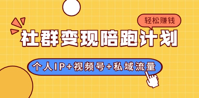 社群变现陪跑计划：建立“个人IP+视频号+私域流量”的社群商业模式轻松赚钱-天天项目库