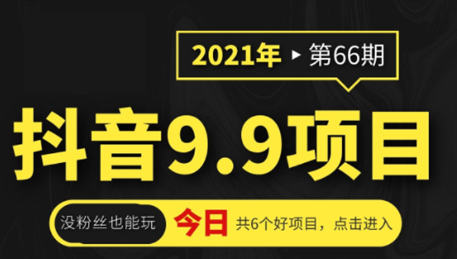 抖音9.9课程项目，没粉丝也能卖课，一天300+粉易变现-天天项目库