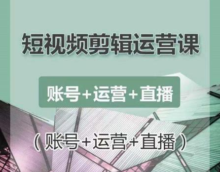 南小北短视频剪辑运营课：账号+运营+直播，零基础学习手机剪辑【视频课程】-天天项目库