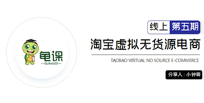 龟课·淘宝虚拟无货源电商5期，全程直播 现场实操，一步步教你轻松实现躺赚-天天项目库