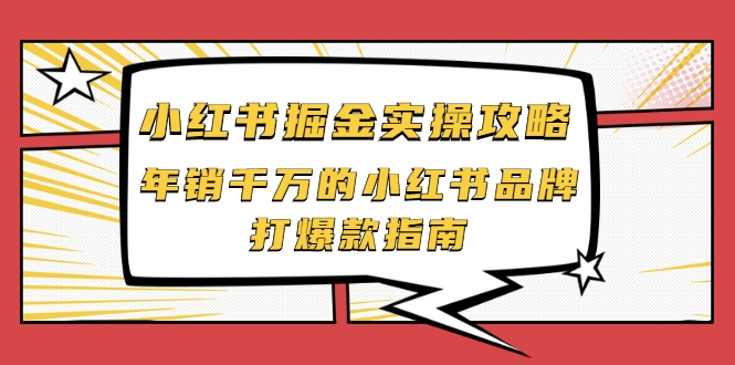 小红书掘金实操攻略，年销千万的小红书品牌打爆款指南-天天项目库