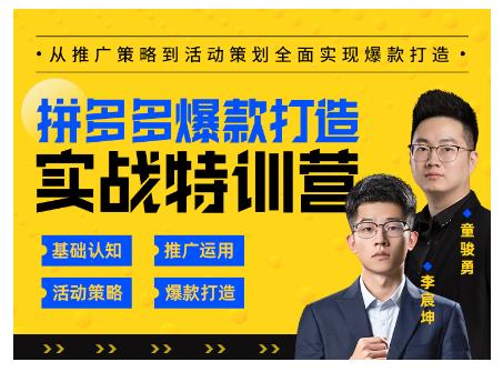 玺承云·拼多多爆款打造实战特训营，一套从入门到高手课程，让你快速拿捏拼多多-天天项目库