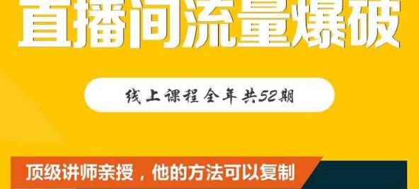 【直播间流量爆破】每周1期带你直入直播电商核心真相，破除盈利瓶颈-天天项目库