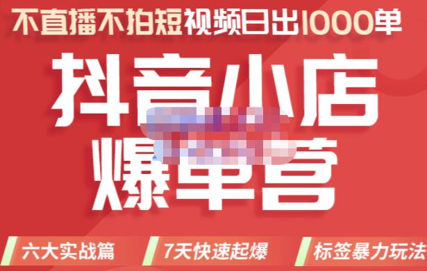 推易电商·2022年抖音小店爆单营，不直播、不拍短视频、日出1000单，暴力玩法-天天项目库