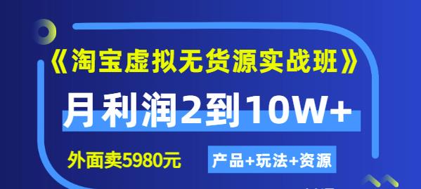 程哥《淘宝虚拟无货源实战班》线上第四期：月利润2到10W+（产品+玩法+资源)-天天项目库