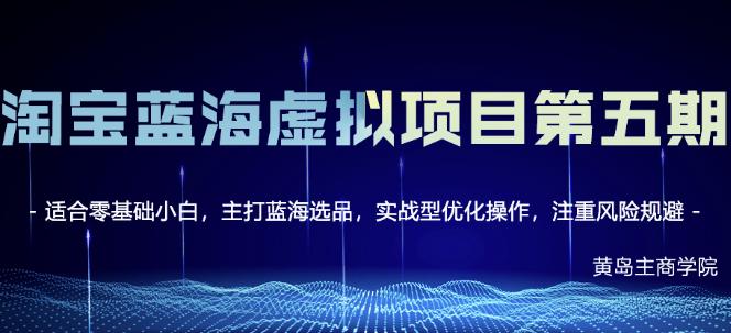 黄岛主淘宝虚拟无货源3.0+4.0+5.0，适合零基础小白，主打蓝海选品，实战型优化操作-天天项目库