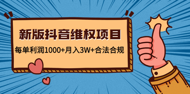 新版抖音维全项目：每单利润1000+月入3W+合法合规-天天项目库