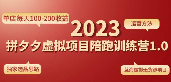 黄岛主拼多多虚拟项目陪跑训练营1.0，单店每天100-200收益，独家选品思路和运营-天天项目库