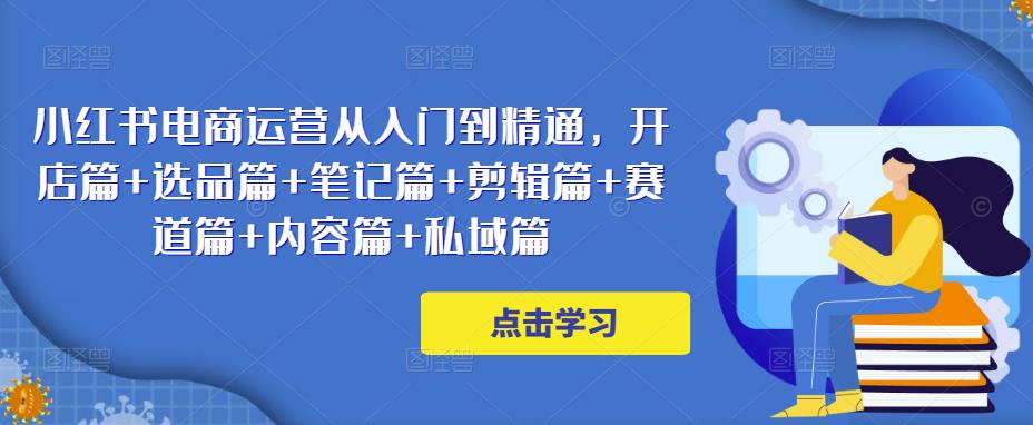 小红书电商运营从入门到精通，开店篇+选品篇+笔记篇+剪辑篇+赛道篇+内容篇+私域篇-天天项目库