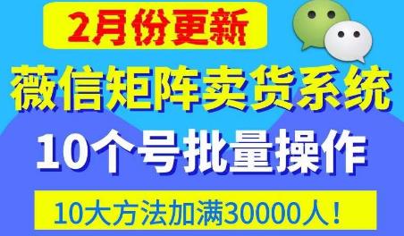 微信矩阵卖货系统，多线程批量养10个微信号，10种加粉落地方法，快速加满3W人卖货！-天天项目库