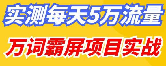 百度万词霸屏实操项目引流课，30天霸屏10万关键词-天天项目库