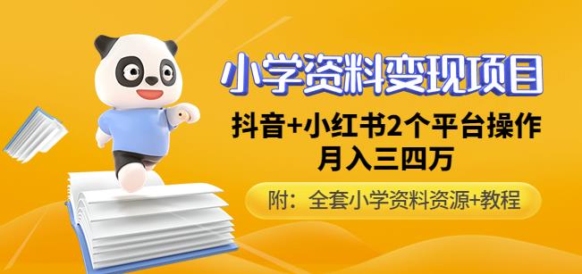 唐老师小学资料变现项目，抖音+小红书2个平台操作，月入数万元（全套资料+教程）-天天项目库