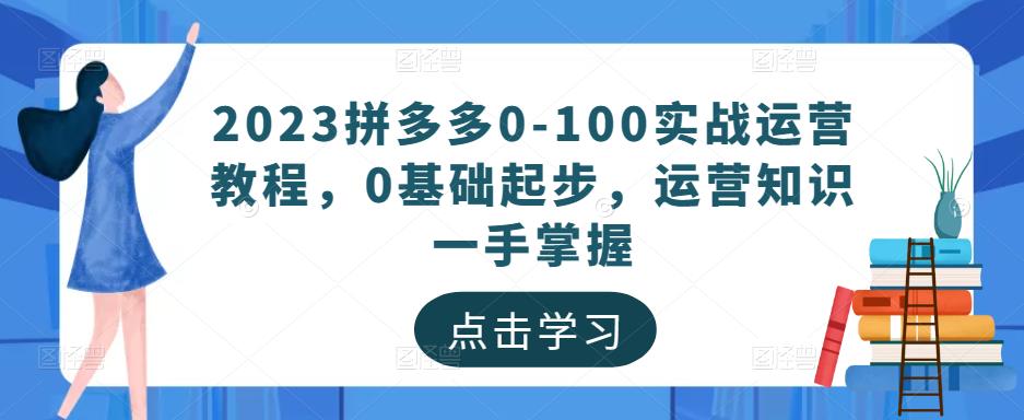 2023拼多多0-100实战运营教程，0基础起步，运营知识一手掌握-天天项目库