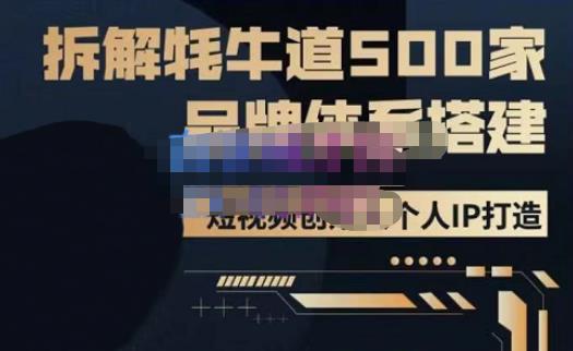 牛牛·500家餐饮品牌搭建&短视频深度解析，拆解牦牛道500家品牌体系搭建-天天项目库