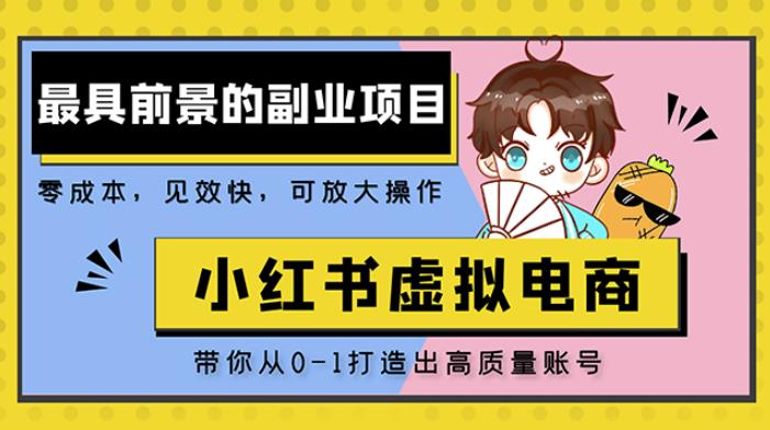 小红书蓝海大市场虚拟电商项目，手把手带你打造出日赚2000+高质量红薯账号-天天项目库