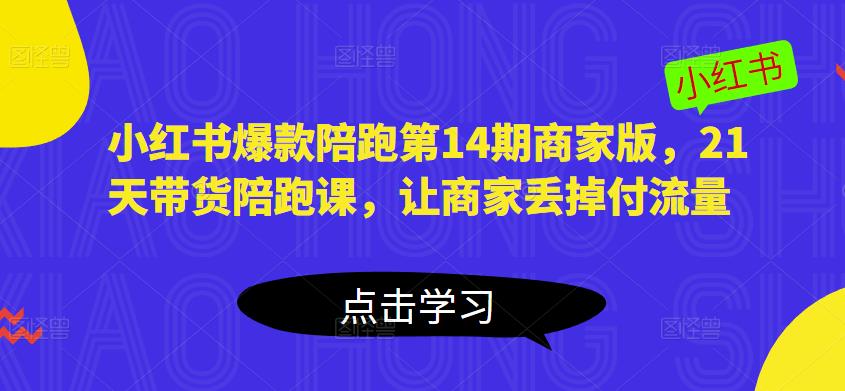 小红书爆款陪跑第14期商家版，21天带货陪跑课，让商家丢掉付流量-天天项目库