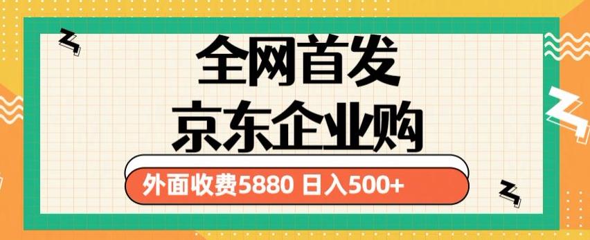 3月最新京东企业购教程，小白可做单人日利润500+撸货项目（仅揭秘）-天天项目库