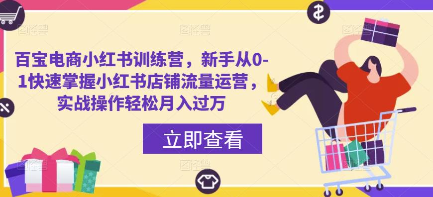 百宝电商小红书训练营，新手从0-1快速掌握小红书店铺流量运营，实战操作轻松月入过万-天天项目库