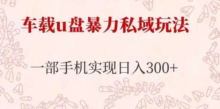 车载u盘暴力私域玩法，长期项目，仅需一部手机实现日入300+-天天项目库