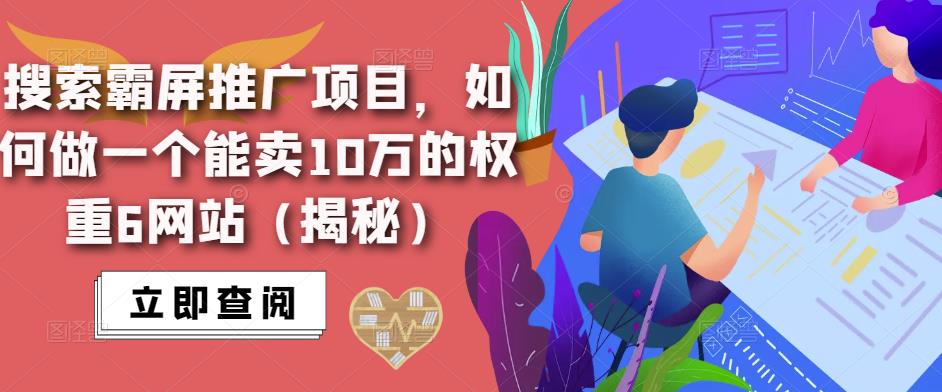 搜索霸屏推广项目，如何做一个能卖10万的权重6网站（揭秘）-天天项目库