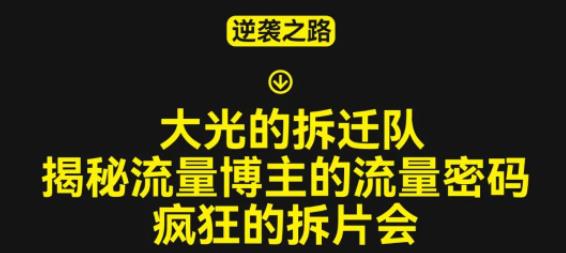 大光的拆迁队（30个片），揭秘博主的流量密码，疯狂的拆片会-天天项目库