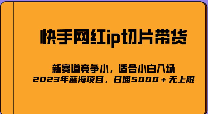 2023爆火的快手网红IP切片，号称日佣5000＋的蓝海项目，二驴的独家授权-天天项目库