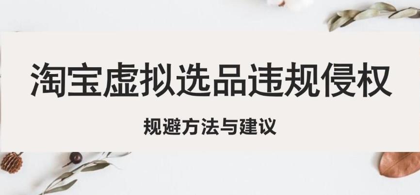 淘宝虚拟违规侵权规避方法与建议，6个部分详细讲解，做虚拟资源必看-天天项目库