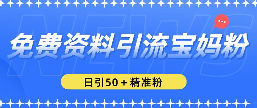 免费资料引流宝妈粉，日引50+精准粉【揭秘】-天天项目库