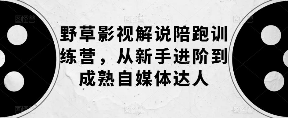 野草影视解说陪跑训练营，从新手进阶到成熟自媒体达人-天天项目库