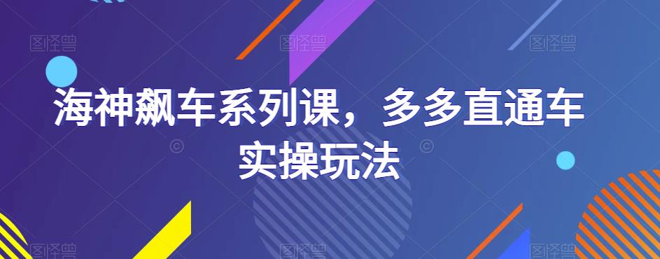 海神飙车系列课，多多直通车实操玩法-天天项目库