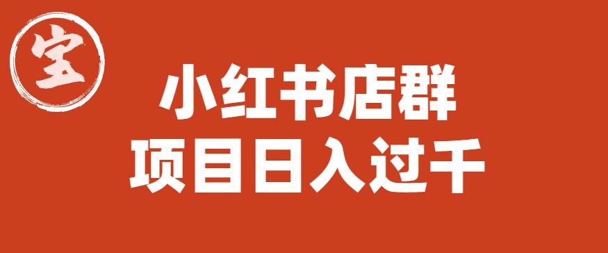 宝哥小红书店群项目，日入过千（图文教程）【揭秘】-天天项目库