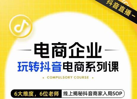 玺承·电商企业玩转抖音电商系列课，6大维度，6位老师，线上揭秘抖音商家入局SOP-天天项目库