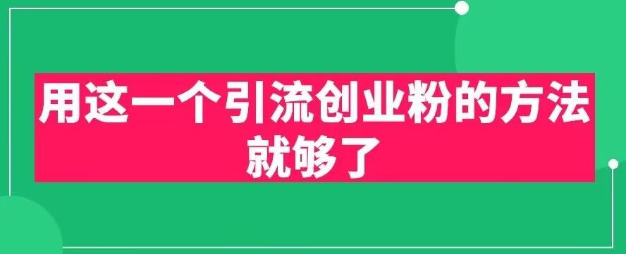 用这一个引流创业粉的方法就够了，PPT短视频引流创业粉【揭秘】-天天项目库