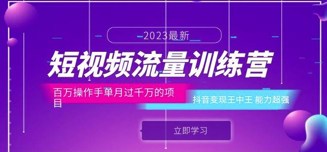 短视频流量训练营：百万操作手单月过千万的项目：抖音变现王中王能力超强-天天项目库