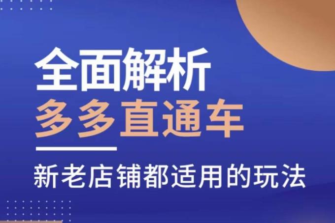 全面解析多多直通车，​新老店铺都适用的玩法-天天项目库