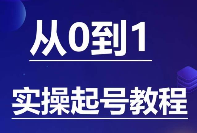 石野·小白起号实操教程，​掌握各种起号的玩法技术，了解流量的核心-天天项目库