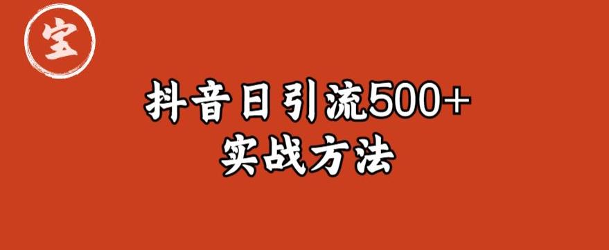 宝哥抖音直播引流私域的6个方法，日引流500+-天天项目库