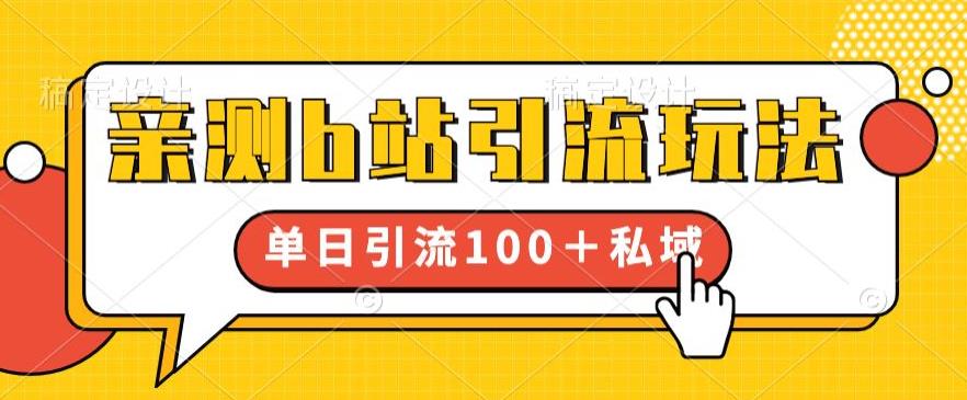 亲测b站引流玩法，单日引流100+私域，简单粗暴，超适合新手小白-天天项目库