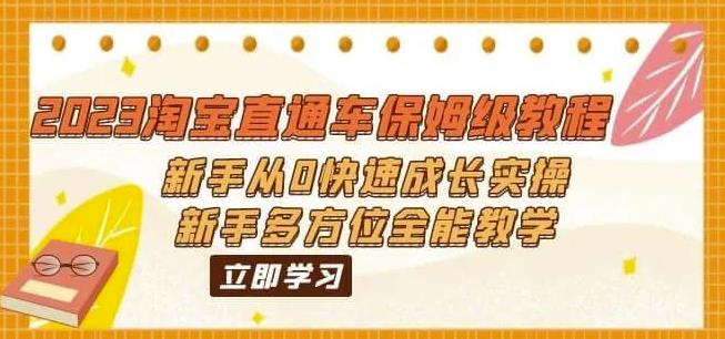 2023淘宝直通车保姆级教程：新手从0快速成长实操，新手多方位全能教学-天天项目库