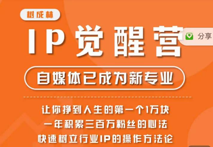 树成林·IP觉醒营，快速树立行业IP的操作方法论，让你赚到人生的第一个1万块（更新）-天天项目库