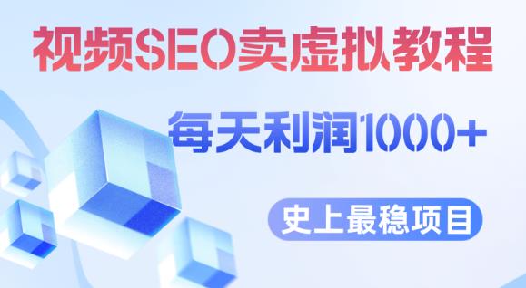 视频SEO出售虚拟产品每天稳定2-5单利润1000+史上最稳定私域变现项目【揭秘】-天天项目库