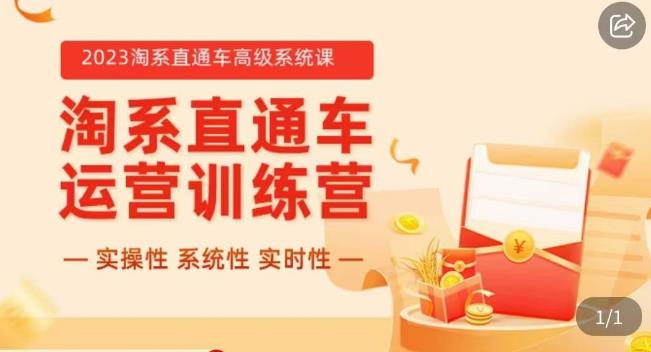 冠东·2023淘系直通车高级系统课，​实操性，系统性，实时性，直通车完整体系教学-天天项目库