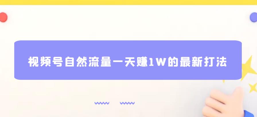 视频号自然流量一天赚1W的最新打法，基本0投资【揭秘】-天天项目库